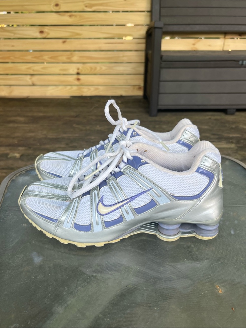 Vintage Nike Shox Turbo NZ Gray Purple Sneakers Size 7.5